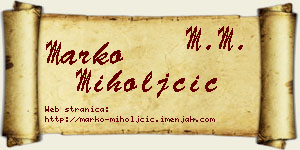 Marko Miholjčić vizit kartica